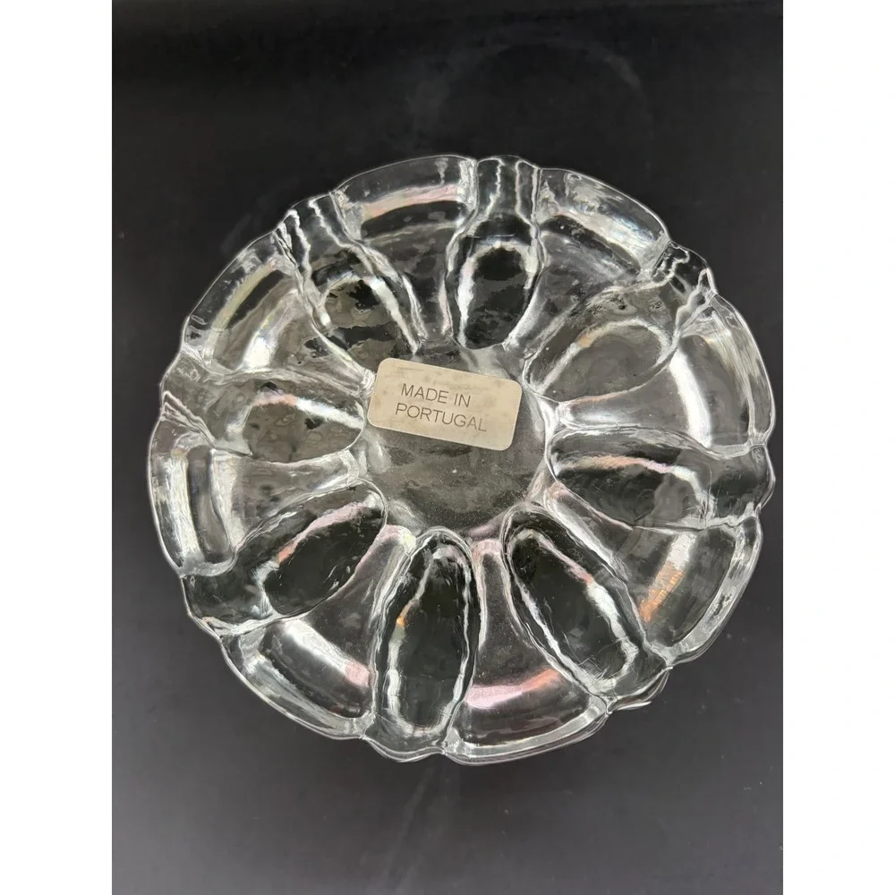 Vintage Clear Glass Trivet |  Candle Holder | Pot Warmer|   Portugal